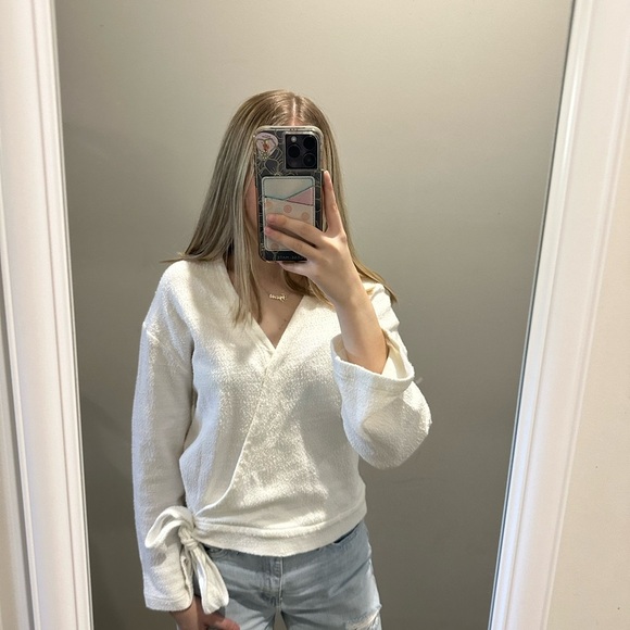 Madewell White Wrap Top - Picture 2 of 3